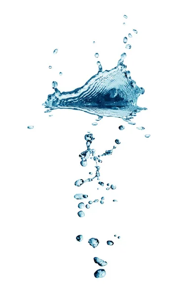 Stříkající vodě na bílém pozadí — Stock fotografie