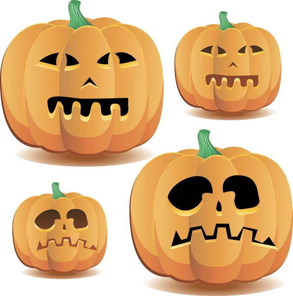 Juego Calabazas Halloween Ilustración Vectorial — Vector de stock