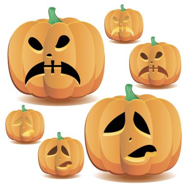 Halloween pumpkins 13 ayarla, illustratio vektör
