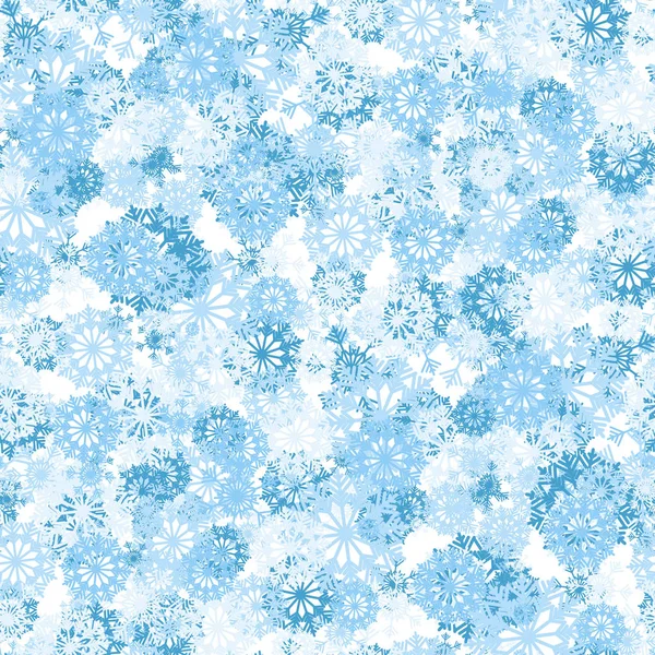 Fondo Sin Costuras Con Copos Nieve Azules Blancos Ilustración Vectorial — Archivo Imágenes Vectoriales