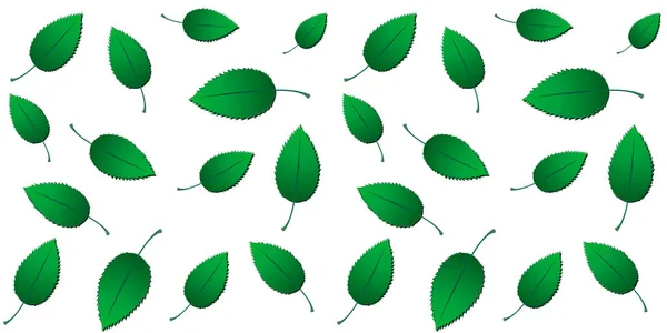 新鲜的春天无缝的生态背景与被隔绝的绿色梯度叶子在白色 向量例证 图库插图