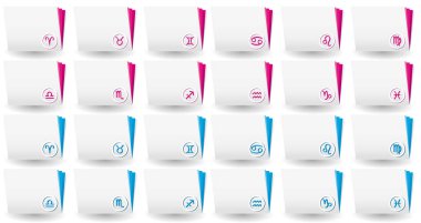 Zodiac erkek ve kadın dosyaları mavi ve pembe