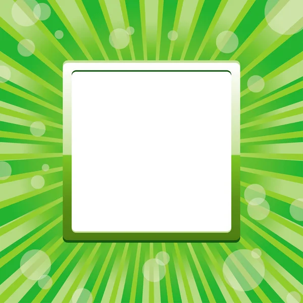 Modèle de cadre carré vert avec boules de soleil et place vide pour le texte — Image vectorielle