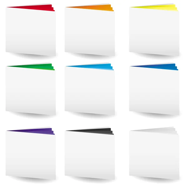 Set of cases study icon with colored pages — Stock Vector