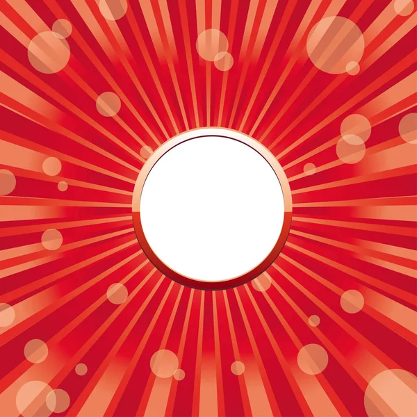 Modèle de cadre cercle rouge avec boules de soleil et place vide pour le texte — Image vectorielle