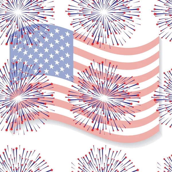 Fond abstrait sans couture avec motif drapeau des États-Unis 4 — Image vectorielle