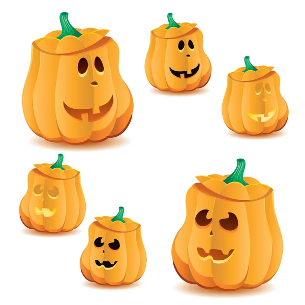 Set di zucche di Halloween con variazioni di illuminazione, parte 22 — Vettoriale Stock