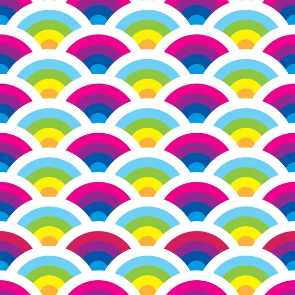 Bright seamless pattern with half rounds and curls Royalty Free Stock Vectors
