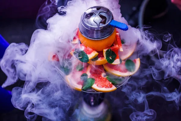 Beautiful Smoke Bowl Citrus Hookah Close — Stock Photo, Image