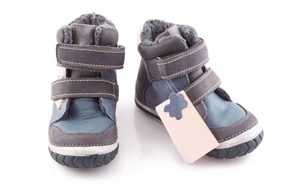 Zapatos Invierno Elegantes Cómodos Para Niños Sobre Fondo Blanco —  Fotos de Stock