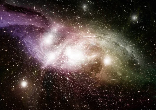 Stars, dust and gas nebula in a far galaxy — Stock Photo, Image