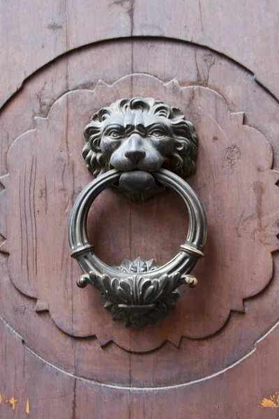 Αρχαία ιταλική λιοντάρι σχήμα πόρτα knocker. — Φωτογραφία Αρχείου