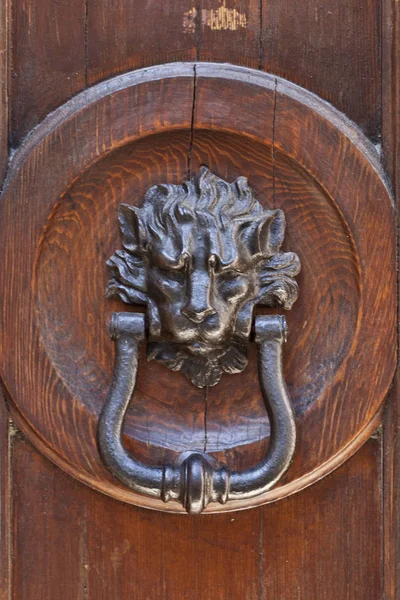 Ancient italian lion shaped door knocker. — Stock Photo, Image