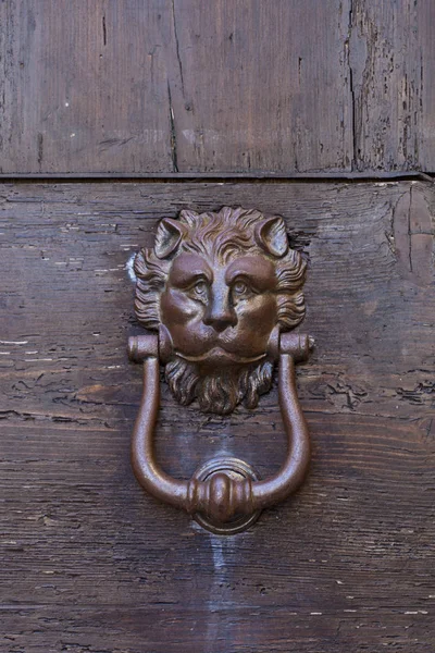 Antigo leão italiano em forma de batedor de porta — Fotografia de Stock