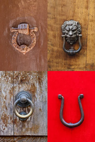 Стародавні італійський дверні молотки і ручками — стокове фото