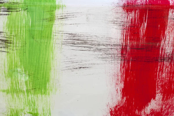 Ιταλική σημαία ζωγραφισμένο με πινελιές σε λευκό φόντο. — Φωτογραφία Αρχείου