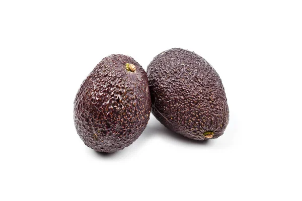 Two fresh organic avocado isolated on white background. — Stock Photo, Image