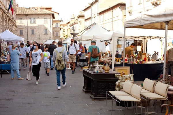 Ascoli Piceno Italien September 2020 Antiquitäten Und Vintage Markt Den — Stockfoto