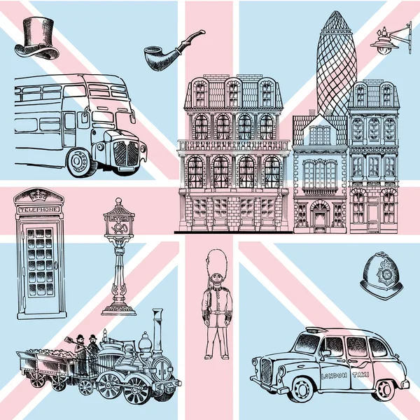 Londra manzaraları ve İngiltere'de karakterize ayrıntıları