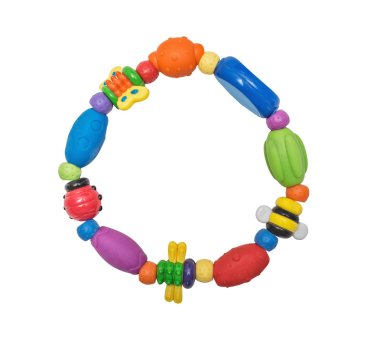 Beyaz izole yenidoğan için plastik parlak oyuncak