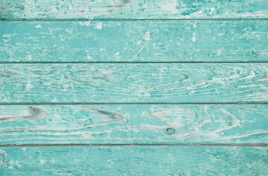 The old wide ugly shabby endured structure. Ancient horizontal wooden rough simple background. Turquoise,  wood. clipart