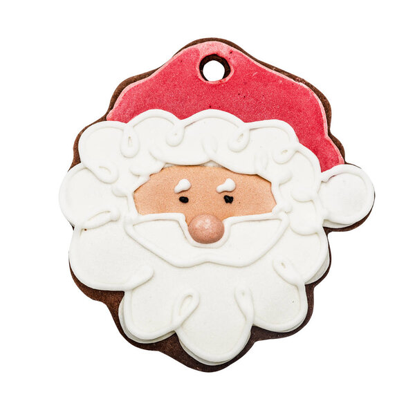 Gingerbread Santa Claus isolated on white