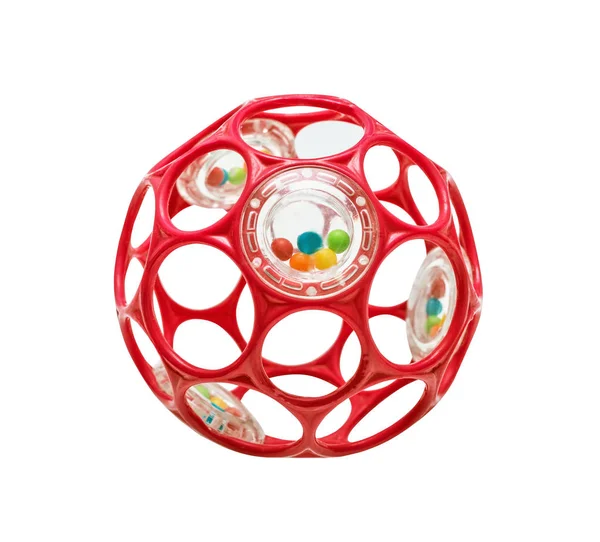 Brinquedo Brilhante Plástico Para Recém Nascido Isolado Branco — Fotografia de Stock