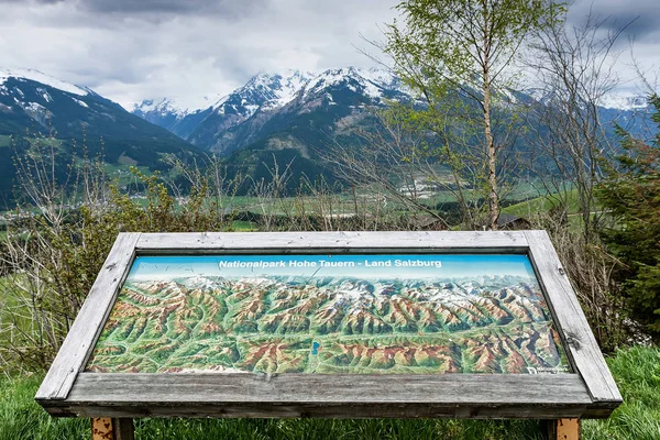 Land Salzburg Tirol Oostenrijk Mei 2014 Kaart Van Nationalpark Hohe — Stockfoto