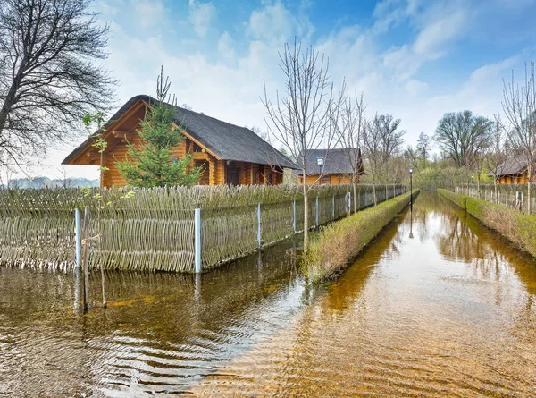 Spring high water, flood of the river, Belarusiya, near Brest