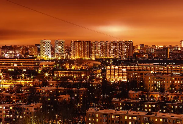 Moskova Rusya Nagatino Sadovniki Gece Aydınlatma — Stok fotoğraf