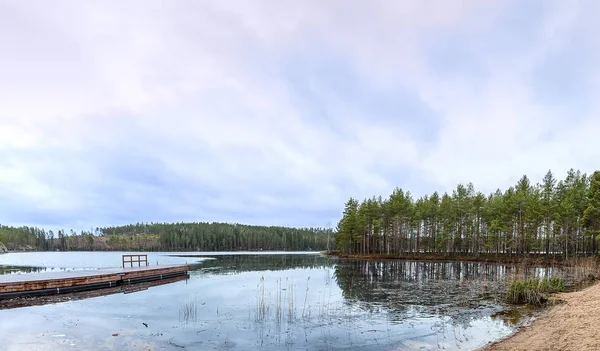 Piękne Jezioro Krajobraz Finlandii — Zdjęcie stockowe