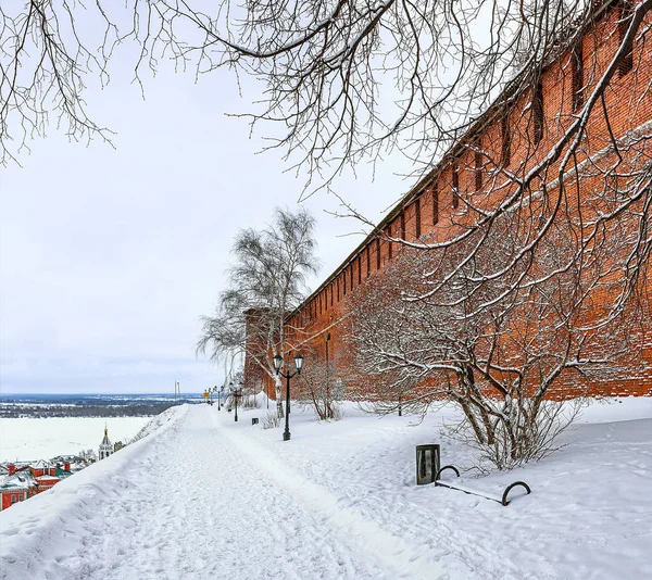 Kreml Fästning Den Historiska Staden Centrerar Nizjnij Novgorod Ryssland Vinter — Stockfoto