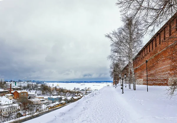 Kreml Fästning Den Historiska Staden Centrerar Nizjnij Novgorod Ryssland Vinter — Stockfoto