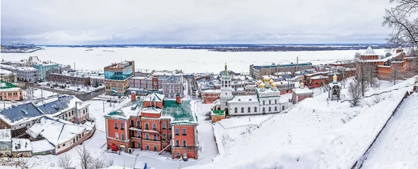 Nizhny Novgorod Ryssland Februari 2017 Panorama Stadens Historiska Centrum Vinter — Stockfoto