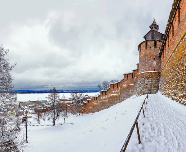 Kreml Erődöt Történelmi Város Központ Nyizsnyij Novgorod Oroszország Téli — Stock Fotó