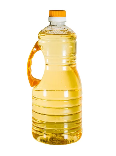 植物油は 白い背景で隔離の大きなプラスチック ボトル — ストック写真