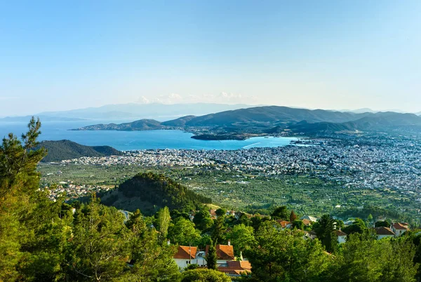 Utsikt Över Staden Volos Från Berget Pelion Grekland — Stockfoto