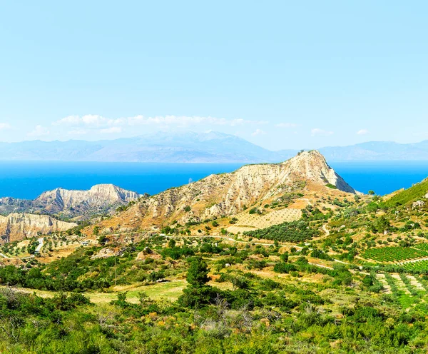 Utsikt Över Korintiska Viken Och Stenar Peloponnesos Grekland — Stockfoto