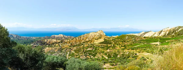 Vista Del Golfo Corinto Rocas Peloponeso Países Bajos — Foto de Stock