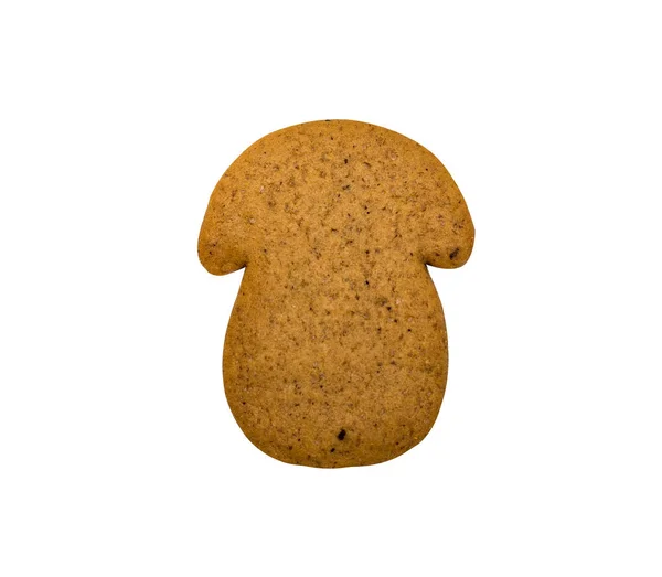 Ginger Příchutí Soubory Cookie Izolované Bílém Tvaru Houby — Stock fotografie