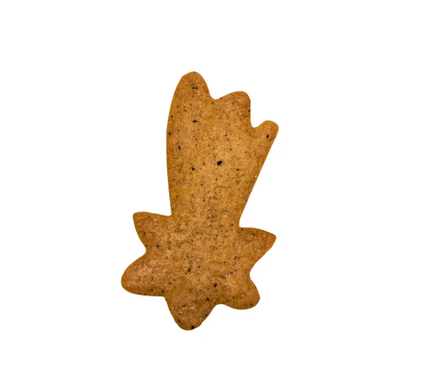 Gyömbérrel Ízesített Cookie Kat Elszigetelt Fehér Leeső Csillag Alakú — Stock Fotó