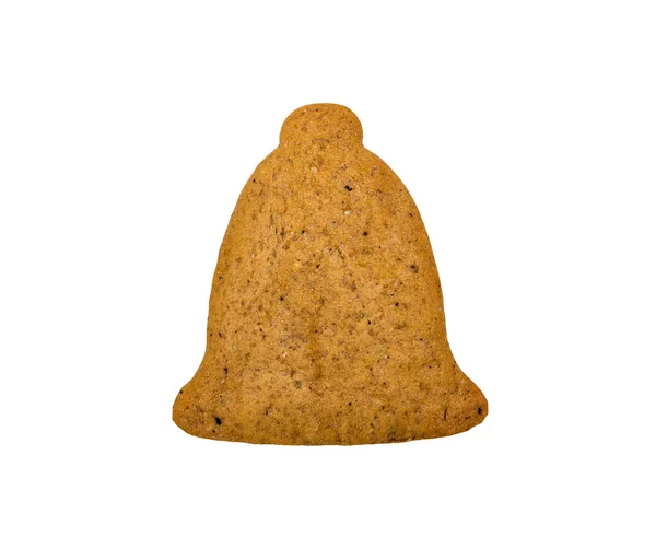 Biscoitos Com Sabor Gengibre Isolado Branco Forma Sino — Fotografia de Stock