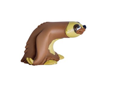 Plastik oyuncak, Lenivets tritseratops. Beyaz arka plan üzerinde izole.