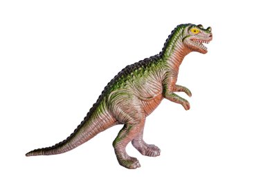Plastik dinozor oyuncak, Tyrannosaur'u. Beyaz arka plan üzerinde izole.