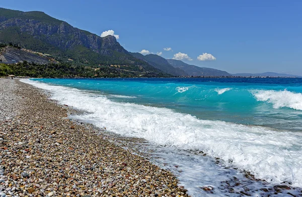 Diakopto Greece Gulf Corinth Corinthian Gulf Waves Storm — Stock Photo, Image