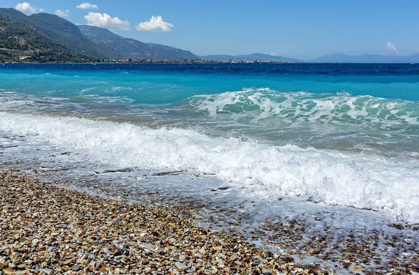 Diakopto Greece Gulf Corinth Corinthian Gulf Waves Storm — Stock Photo, Image