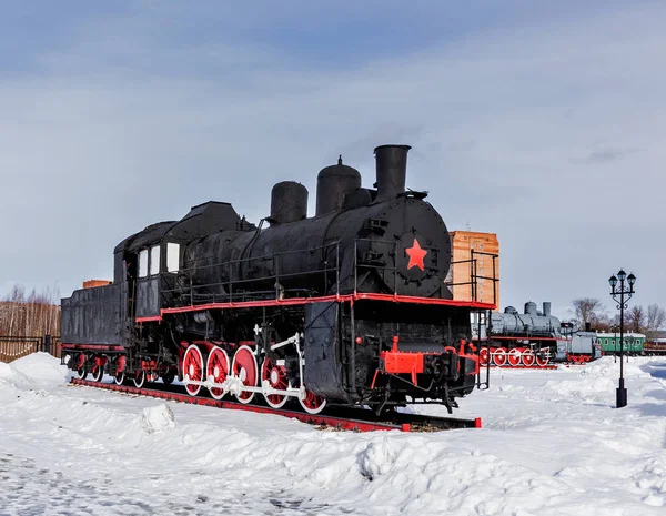 Alte Dampflokomotive Nizhniy Novgorod Russland Dampflokomotiven Des Typs — Stockfoto