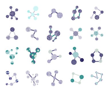 İskandinav tarzında ayarlanmış molekül, laboratuvar deneyleri için parçacık bağlantıları olan farklı modelleri, araştırma eğitimi keşfi, yenilik, bilim atomu kimyası fiziği