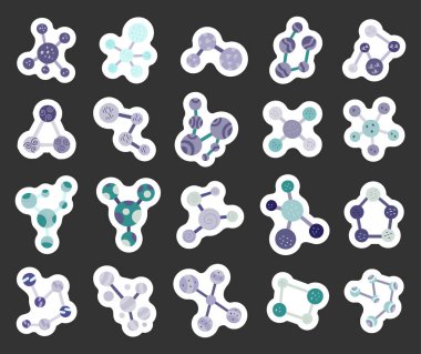 İskandinav tarzında ayarlanmış molekül, laboratuvar deneyleri için parçacık bağlantıları olan farklı modelleri, araştırma eğitimi keşfi, yenilik, bilim atomu kimyası fiziği