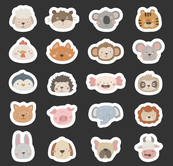 İskandinav tarzında hazırlanmış bir hayvan yüzü karakteri çiftlikte, ormanda, denizde, evcil ve vahşi tapılası hayvanlarda çok farklı duyguları ve farklı kafaları olan farklı duyguları gösteriyor.